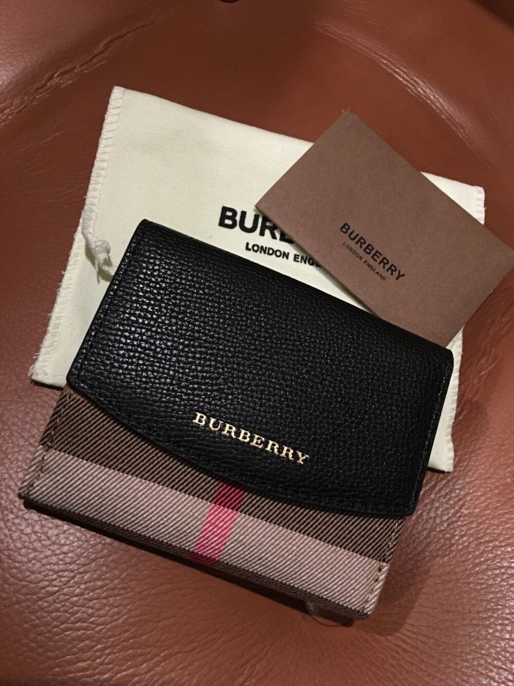 Burberry Luna Black Grained Leather Wallet
